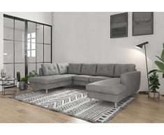 tendencio Canapé Convertible panoramique Ontario II 6-7 Places Gris Angle Gauche