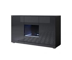 muebles bonitos Buffet modèle Luke A2 (120x72cm) Noir