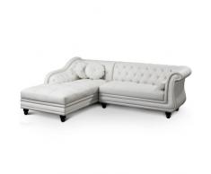 INTENSEDECO Canapé dangle Gauche Empire Blanc Style Chesterfield