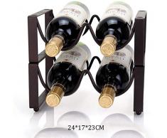 Amoureux du vin Mobilier de bar& Wine Rack Sous Vitrine dangle en métal Petit rangement ornement stand Cuisine Sous-sol Bar Maison 4 Bouteille