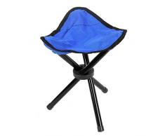 Beauneo Tabouret Mobile et Pliable Bleu Multi-activites (Camping, Pique-Nique, Peche, Randonnee) (Chaise, trepied, Siege)