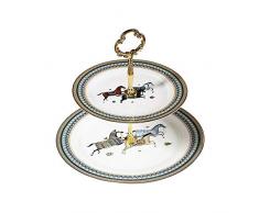 Yjdr Trois couches de céramique plaque gâteau aux fruits multi-couche Snack Rack, Plateau Style baroque, support métallique amovible Fruits Dessert ou thé - Gâteau Pop Stand and Buffet Servir