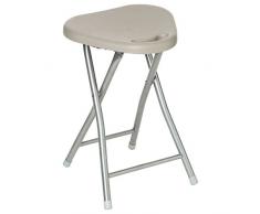 Atmosphera Tabouret Pliant Basic - Acier et MDF - Taupe