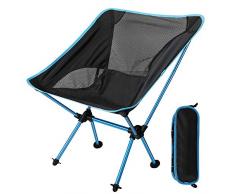 EXTSUD Chaise de Camping Pliante Portable Chaise de Pêche Compact Ultra-légère avec Sac de Transport pour Randonnée, Barbecue, Pique-Nique, Plage, Plein air, Max Charge 150 kg