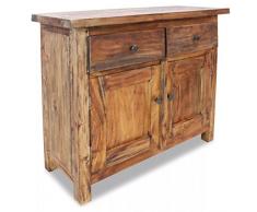 Festnight Buffet Commode avec Tiroir en Bois de Récupération Massif 75 x 30 x 65 cm