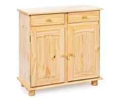 Inter Link Commode bahut bas pin massif vernis naturel