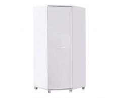 MEUBLO Armoire dangle, Penderie avec 2 Portes (L x H x P): 90-90x203x51 NURO N34 (Blanc)