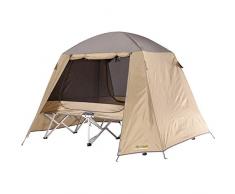 Tente surélevée avec lit de camp. Simple Lit de camp tout temps Easy Fold -Tente respirante en grillage et double toit haute résistance et antidéchirure 150D. 90x220cm Hauteur 30-150cm 18kg FBS-SSED-C