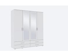 Matelpro-Armoire contemporaine 4 portes/4 tiroirs blanche Lazaro