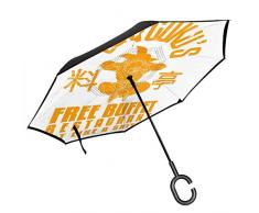 Buffet Gratuit Son Gokus avec Parapluie inversé à Double Couche pour Les Mains en Forme de C à Pliage inversé de Voiture - Parapluie léger et Coupe-Vent
