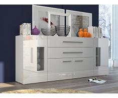 IDEAKIT 490126 Daiquiri Enfilade Mélamine Blanc 200 x 35 x 80 cm