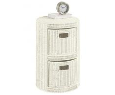 heine home Commode en rotin tressé Blanc env. 61/40 cm