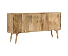 vidaXL Buffet Bois de Manguier Massif Commode Armoire Rangement Table Appoint