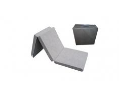 Natalia Spzoo Matelas d'appoint pliant 180 x 80 x 10 cm avec sac de couverture GRIS