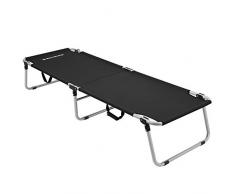 SONGMICS Lit de Camp, Lit d’appoint, 190 x 63 x 36 cm, testé TÜV Rheinland, Charge 260 kg, pour Camping, randonnée, Voyage en Plein air, Noir GCB18BK