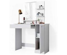 Vicco Table de Maquillage Julia Coiffeuse avec Miroir et étagère Blanc