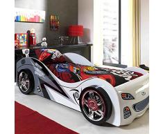Paris Prix - Lit Enfant Voiture brap Blanc