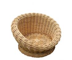 ZWW Panier en Osier danimal Familier, Sofa De Chien De Chat en Rotin, Lit Universel Universel De Saisons De Lanimal Imperméable Antidérapant, 50 * 40 * 13 * 30cm,a