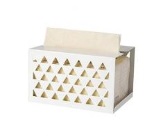 Daaimi Boîte à mouchoirs en Fer forgé pour Salle de Bain, Table de Chevet, Bureau et Table de Nuit, Fer, Blanc, 9.8 * 15 * 10.8cm