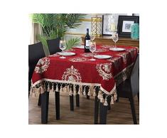 MWPO Nappe Rectangulaire Élégant Et Romantique Convient Aux Tables De Buffet, Fêtes, Dîners, Mariages, Hôtels, Etc. Ore Suspendante Rouge