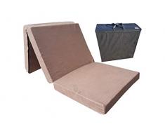 Natalia Spzoo Matelas dappoint Pliant 180 x 80 x 10 cm avec Sac de Couverture (Marron 2019)