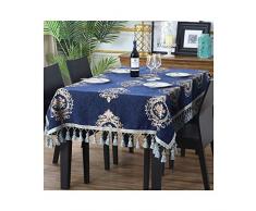 MWPO Nappe élégante et Romantique adaptée aux Tables de Buffet, fêtes, dîners, Mariages, hôtels, etc. pendante Oreille Bleu Marine (Taille: 110cm * 170cm)