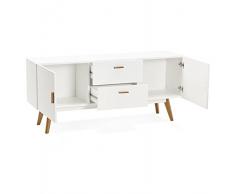 M.K.F. Buffet Enfilade Design Style scandinave 2 Portes Karl en Bois (Blanc Mat)