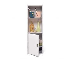 Amenmu Armoire de salle de bain étanche avec plancher, armoire de rangement dangle pour salle de bain, chambre à coucher, cuisine, couloir, blanc
