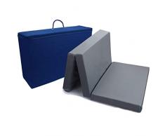 PEKITAS Matelas de voyage pliable 60 x 120 cm épaisseur 6 cm - Housse en coton lavable, respirant, sans substances toxiques, fabriqué en Espagne 60 x 120 cm Gris, 60 x 120 x 6 cm