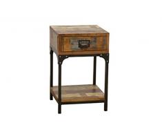 Nomadde Industriel - Table de Chevet 1 tiroir Finition recyclée - Finition : Recyclé coloré Bois Massif dHévéa & Fer