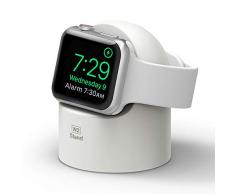 elago W2 Station de Chargement Apple Watch Support Compatible avec Apple Watch Série 5 (2019) / Série 4/3, 2, 1 / 44mm / 42mm / 40mm / 38mm - Mode Table de Nuit, Résistant aux Rayures (Blanc)