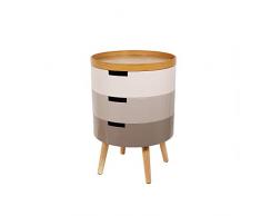 THE HOME DECO FACTORY HD6296 Table de Chevet Coffre 3 Niveaux Gris, Bois, 38 x 55 x 38 cm