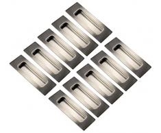 Gedotec Poignée Encastrée LEA de Porte Intérieure Coulissante, Meuble, Placard | Coquille de Métal en Acier Inox | Design Moderne pour Porte de Chambre, Armoire, Cuisine, Commode | 120x40mm – 10pcs