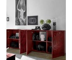 Kasalinea Enfilade 4 Portes Design Rouge laqué Nino 3