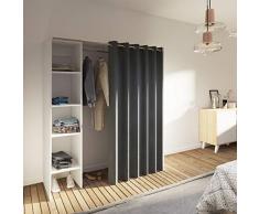 Dressing 1 Colonne Bois Blanc/Anthracite 160 x 182 x 50 cm, 4020A2193R00