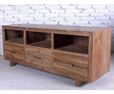 Opium-Outlet Buffet Meuble TV Bas Commode Style Colonial Bois de Teck Indonésie