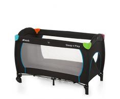 Hauck Sleep N Play Go Plus, Lit Parapluie 4 Pièces 120 x 60 cm, Naissance à 15 kg, avec Ouverture, Roues, Matelas Pliant, Sac de Transport, Lit Pliable et Transportable, Noir