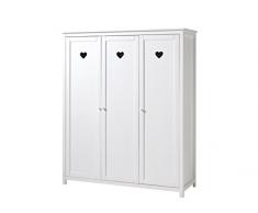 Vipack AMKL1314 Amori Armoire avec 3 Portes Bois Blanc 190 x 159 x 57 cm