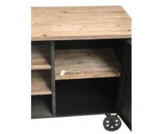 Buffet Bahut Console Enfilade Meuble Cuisine à Roulettes Bois Fer