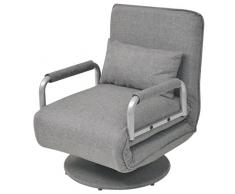 Festnight Fauteuil Convertible Pivotant Canapé-Lit 1 Place 60 x 75 x 80 cm