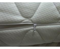 Housse de matelas Bazyl 160 x 200 cm Protège-matelas surpiqué avec fermeture éclair - Différentes hauteurs, Coton mélangé, Blanc., 160 x 200 x 22 cm.