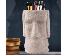 Creative Statue Pen Container Île de Pâques Statue Moaï Pen Porte-Crayon, Vintage Résine bureau Caddy/Tidy Organisateur Les meilleurs cadeaux, for létude Chevet Chambre décoratif Ornements