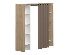 TemaHome Dressing 2 Colonnes Bois Chêne/Natural/Blanc/Taupe 185,3 x 182 x 50 cm 4021X0391R00