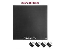 Creality Ender 3 Plateforme, Plateforme dimprimante 3D Améliorée Trempé Plaque de Verre pour Lit Chauffant Surface 235x235x4mm pour Ender 3 /Ender 3 Pro