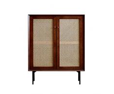 Dfghbn Commode Rotin Armoire de Rangement Buffet Buffet Cabinet for Salle à Manger Maison Cuisine Salon Cabinet Armoire Vestibule (Couleur : Coffee, Size : 100x80x40cm)