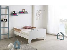 VS Venta-stock Lit Enfant évolutif 90X140/170/200 CM, Blanc
