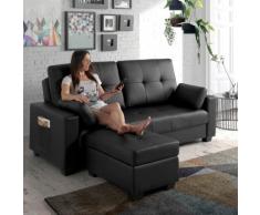 ECO-DE Canapé-lit en Similicuir, 9 programmes de Massage et 5 Niveaux dintensité Beige ECO-8220 Noir