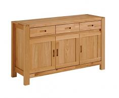 Keo ETHAN Sejour Buffet Enfilade avec 3 Portes/3 Tiroirs, Chêne, 139 x 44 x 85 cm