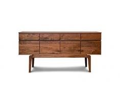 pib - Commodes et Buffets - Enfilade en Noyer Neliö, Un Magnifique Meuble de Rangement Moderne en Noyer Vernis Mat