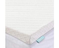 RECCI sur Matelas a Memoire de Forme de 6cm, Surmatelas 140x190, Matelas Mousse Housse en Bambou hypoallergénique - Amovible et Lavable en Machine, CertiPUR-EU (140 x 190 x 6cm)
